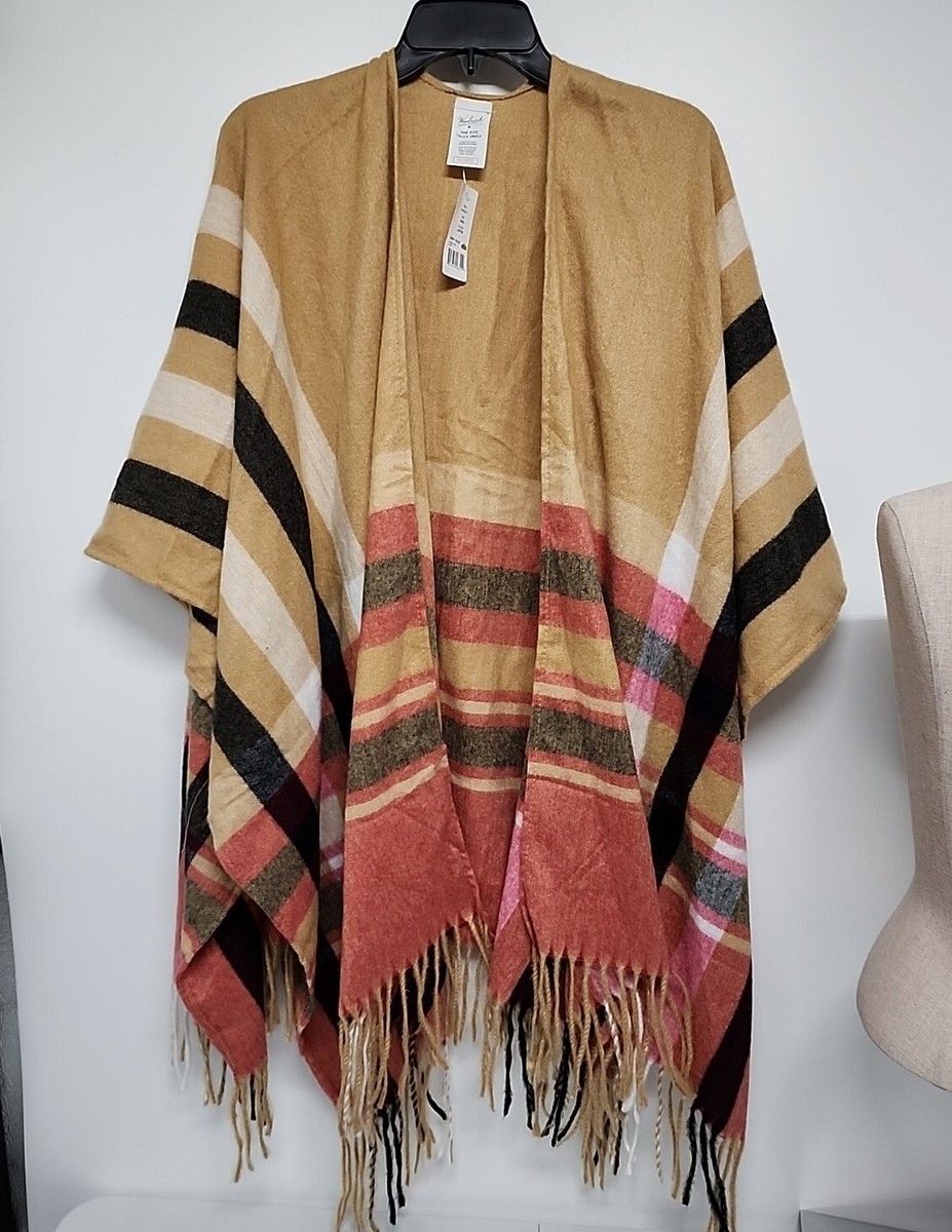 NEW Woolrich Cozy Soft Blanket Wrap Shawl Cape One Size Womens
