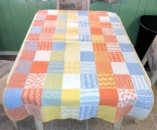 DAVID FUSSINEGGER PATCHWORK BABY BLANKET THROW MADE IN AUSTRIA 29" X 53"