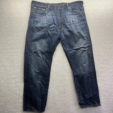 Levis Jeans Mens 40 X 30 Blue 505 Regular Fit Straight Leg Size Dark Wash Denim