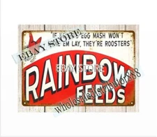 metal advertising signs Rainbow Feeds sign agriculture farm metal tin sign