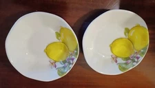 Effetti Bowls PAIR Pasta Salad Soup Lemon Fruit Handmade in Italy 8 3/4" VG Cond