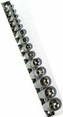 Toolzone SD279 14Pc Female Torx Sockets On Rail