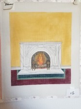 Hand Painted Needlepoint Canvas by Sundance Designs "Keeping Warm" Fireplace 15 