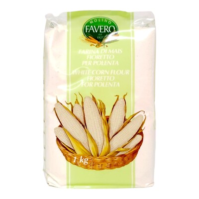 1kg Weißes Maismehl für Polenta -  Fioretto Farina Di Mais - White Corn Flour 
