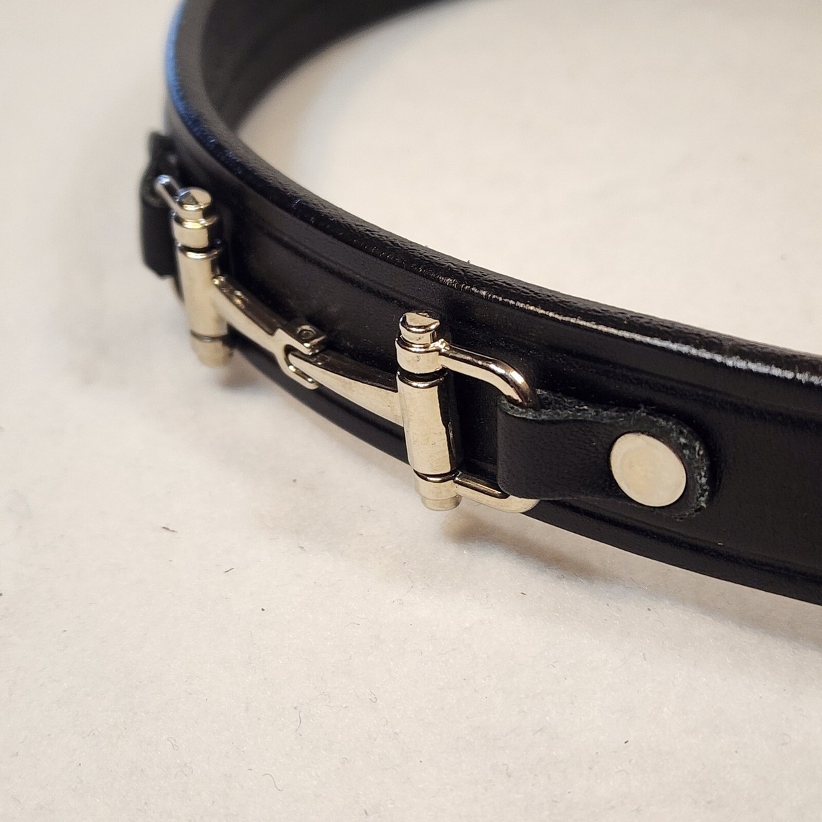New Tory Bridal Leather Black Ribbon & Snaffle Bits Belt  display picture 2