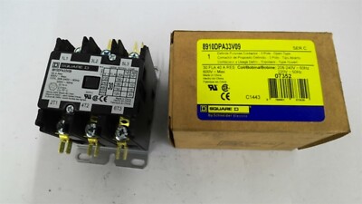 Square D 8910DPA33V09 Contactor 3 Poles 30 FLA 600 Volts