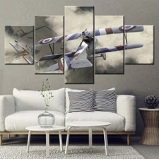 Battle Airplanes Picture 5 Piece Canvas Print Modern Wall Poster Home Decoration