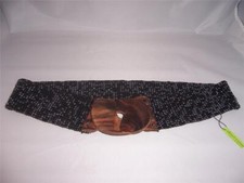 Black Glass Beaded Belt with Wood Buckle by About Color Indonesia NEW with Tag