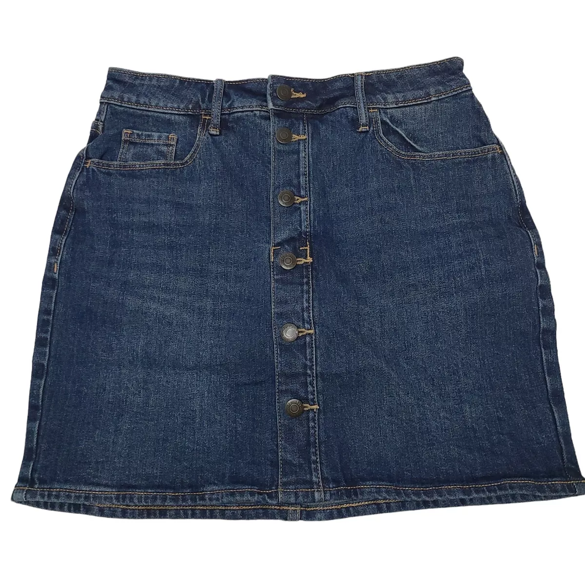Old Navy Womens High Waisted Mini Denim Button Front Skirt Size 4