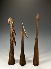 Lot of 3 Hand Forged Iron Harpoons 1 Gabon Africa &  2 Unknown ca. 19th century