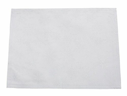 Snow Crystal White/Silver Christmas Embroidered Table Cloth 170cm x 300cm