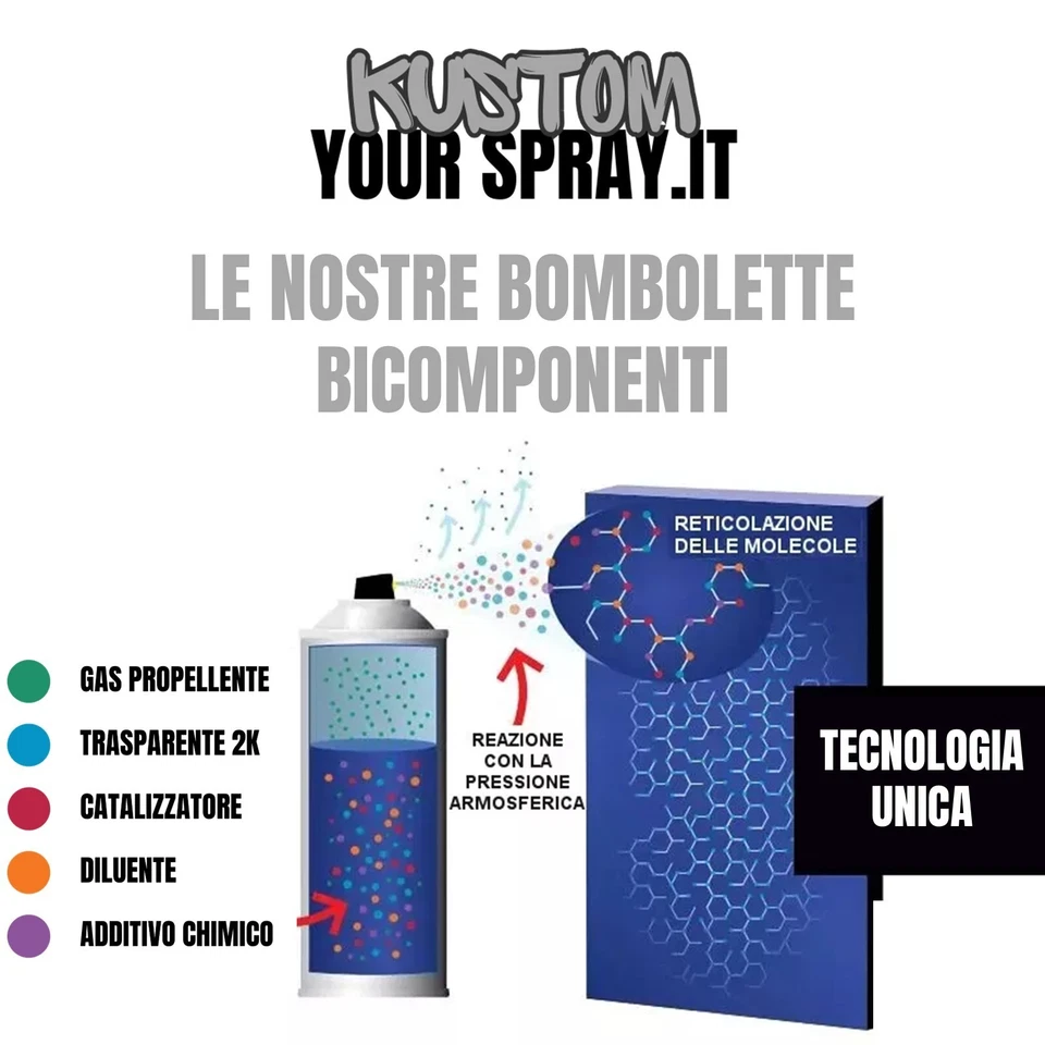 Bomboletta spray Trasparente lucido 2k bicomponente per carrozzeria - Imagen 2 de 2