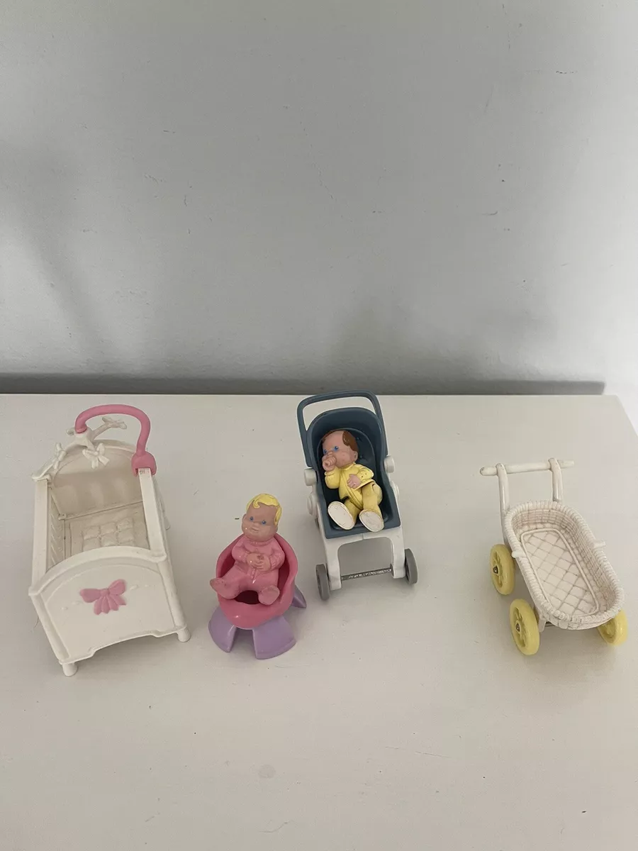 Vintage Fisher Price Loving Family Crib Mobile Stroller Baby Lot