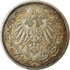 #854260 M&uuml;nze, GERMANY - EMPIRE, 1/2 Mark, 1907, Berlin, SS+, Silber, KM:17