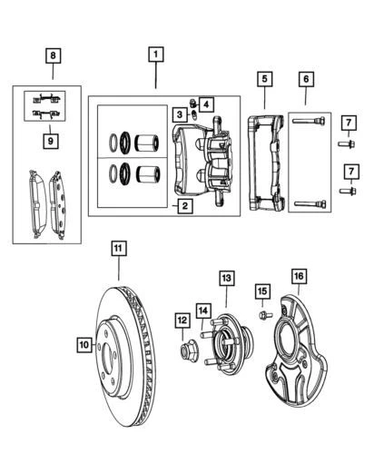 Genuine Mopar 2006-2018 Dodge Challenger Front Disc Brake Pad Kit 5175208AA
