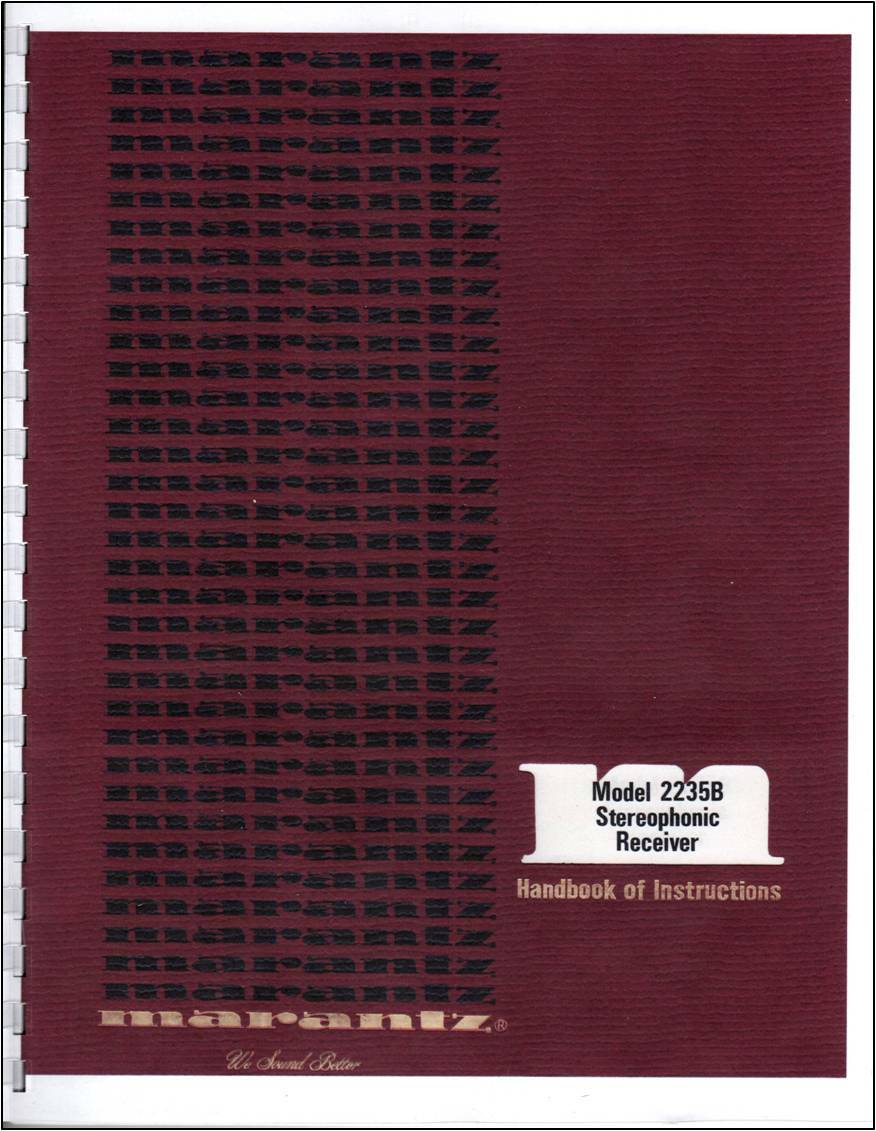 Marantz 2235B Stereo Receiver Owners Manual