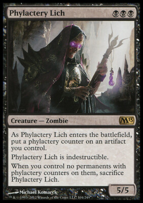 MTG Magic the Gathering Phylactery Lich (104/260) Magic 2013 LP