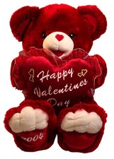 Dan Dee 2004 Happy Valentines Day Teddy Bear Plush Stuffed Animal 15" Red Heart