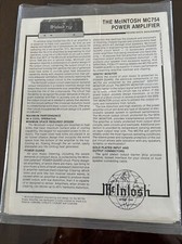 MCINTOSH MC754 ORIGINAL FACTORY SALES SHEET - RARE