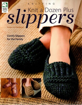 House White Bir. 121049 KNIT A DOZEN PLUS SLIPPERS Knitting Pattern Booklet
