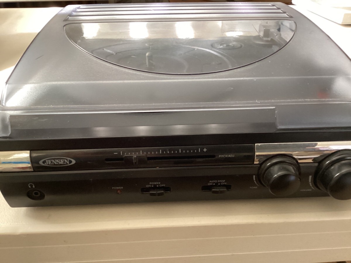 Jensen Speed Stereo Turntable with Built In Speakers and Pitch Control  JTA 230
