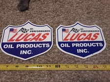 Lot of 2 Lucas Racing Oil Decals Stickers Nascar NHRA Contingency Style 