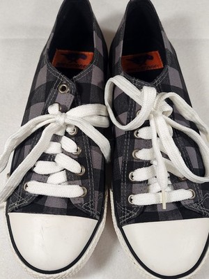 Rocket Dog Buffalo Plaid Womens Sneakers  Black White Checks Size 8
