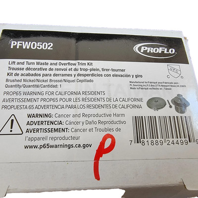 Proflo Classic Plastic Lift & Turn Drain in Satin Nickel | PFW0502 LOT OF 2