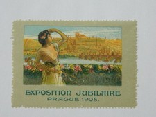Vignette en français Art nouveau Exposition jubilaire Prague Tchéquie 1908