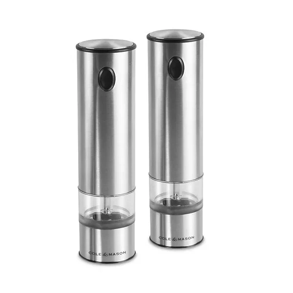 Cole & Mason Electric Automatic Salt and Pepper Mills 2pc Gift Set Battersea