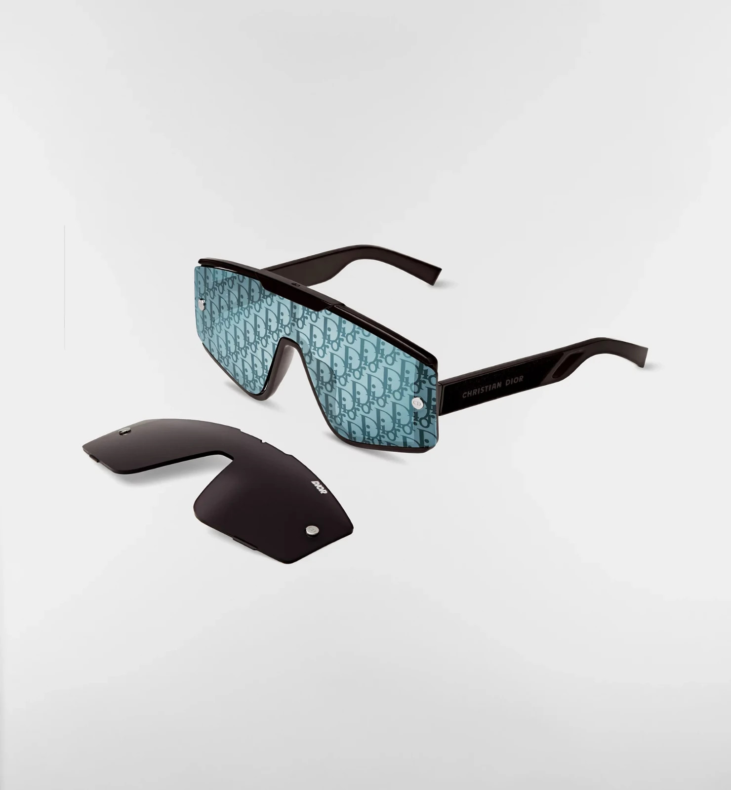 Dior Diorxtrem MU Sunglasses – Black / Blue  Visor – Authentic – Made in Italy