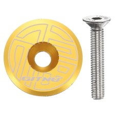 1 1/4" Bicycle Headset Top Cap Cover Cycling Headset Stem with M6 Bolt, Gold