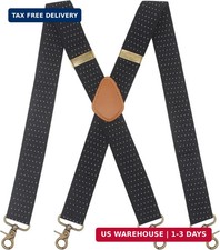 Timiot Mens Suspender 4 Swivel Strong Hooks Adjustable Braces Elastic Comfortabl