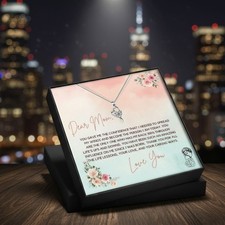 To My Mom Gift Necklace Heart Pendant 925 Silver Mothers Day Birthday Jewelry