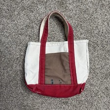 LL Bean Boat and Tote Red Canvas Small 12x10 Tote Bag Made in USA Rare Color