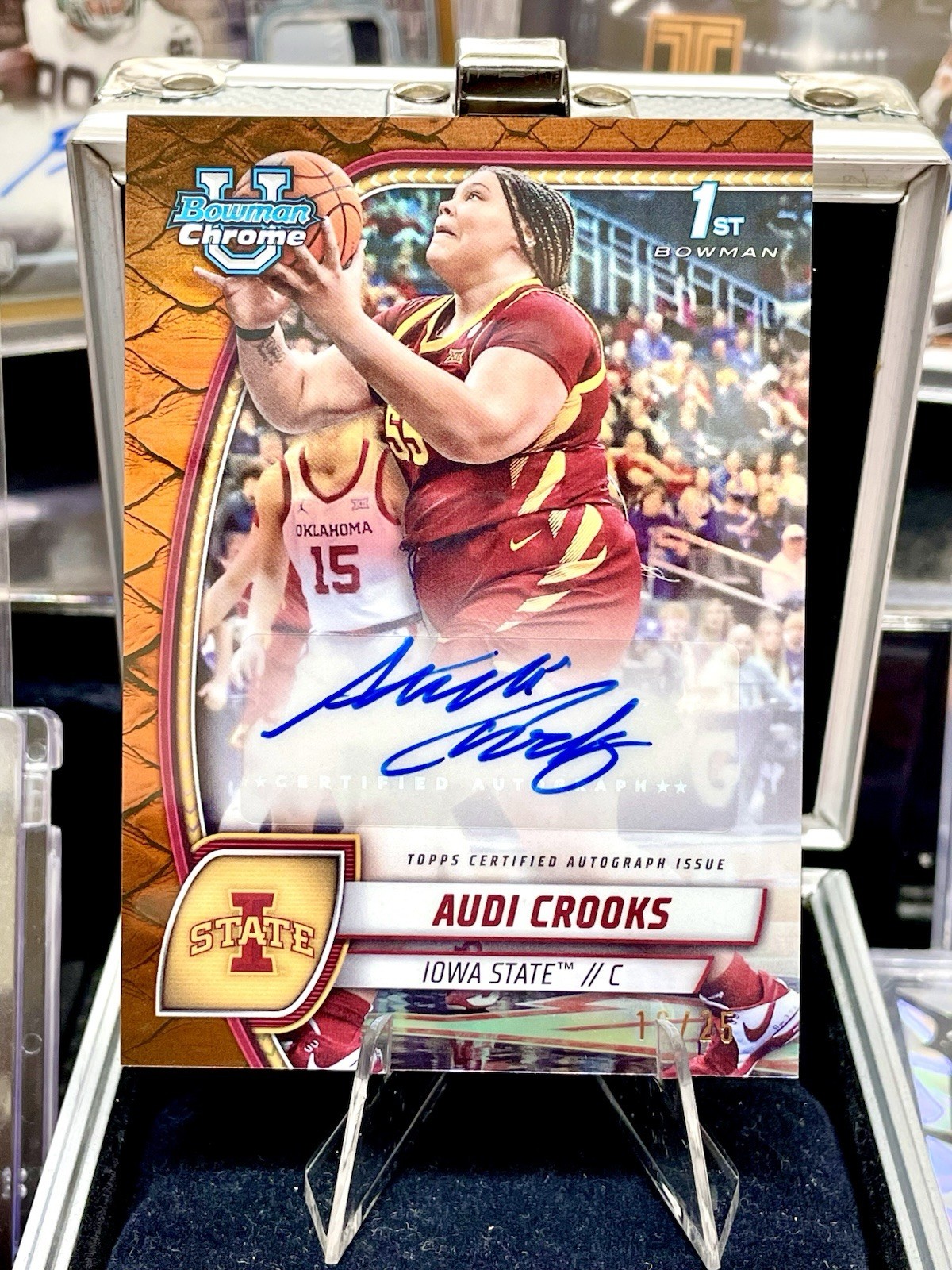 AUDI CROOKS 2024 Bowman Chrome U - 1st Bowman AUTO Orange Reptilian Ref /25 #9