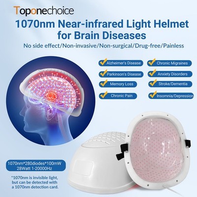 Infrarot Lichttherapie Helm 1070nm PBM Gehirn Therapie für Parkinson& Depression