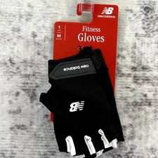 NWT - New Balance Fitness Training Gloves - Black/White - Fingerless - Size M