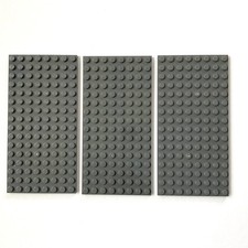 3 Lego Bauplatte Platte 8x16 neu-dunkelgrau 92438 beidseitig bebaubar