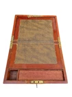 Antique Victorian Wooden Writing Slope Box 1800s Lap Desk Secure Lever Key Lock