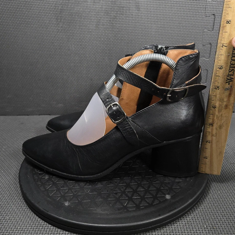 Zapatos Miz Mooz para mujer talla 42 negros Janella cuero Mary Jane tacón bloque tiras Foto 3 de 4