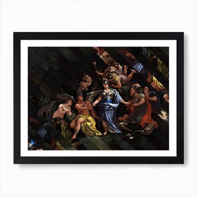 Minerva als Beschützerin der Künste gerahmtes Wandbild Poster Leinwanddruck Bild