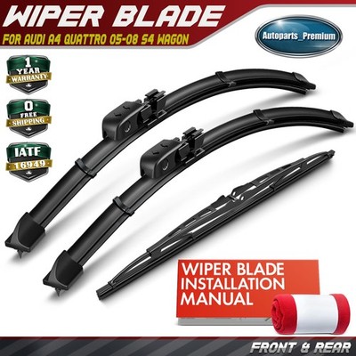 3Pcs 22'' & 22'' & 13'' Windshield Wiper Blades for Audi A4 Quattro 05-08 S4 Wagon