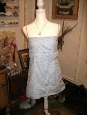 Y2K Coquette Blue Eyelet Mini Dress