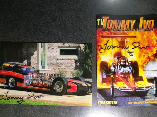 TV TOMMY IVO 2 handsignierte Autogramm 4x6 Foto S-SCHAUSPIELER & DRAG RACER