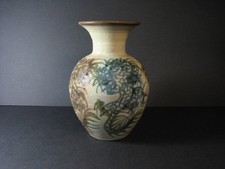 Studio Pottery Dragon Vase, Twin Dragon Brushwork, Impressed square, 19 cm H