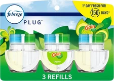Febreze Plug in Air Fresheners, Gain Original Scent, Scented Oil Refill, 3 Count