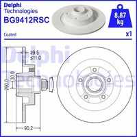 2X Delphi Bremsscheibe Bremsscheiben Satz Bremsen Hinten BG9412RSC