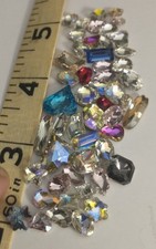 50 Assorted Mix Rhinestone Glass Gems Not Flat Back