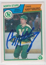 CRAIG HARTSBURG MINNESOTA NORTH STARS 1983-1984 O-PEE-CHEE #172 AUTOGRAPHED CARD